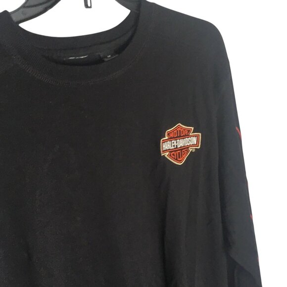 Harley-Davidson Shirt Mens Medium Long Sleeve Flames Bar & Shield 99042-09VM - Picture 6 of 14